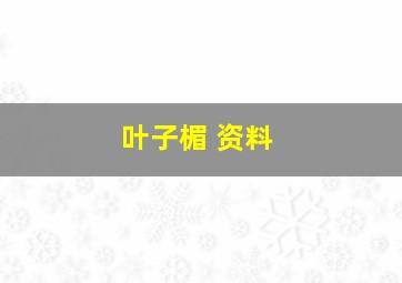 叶子楣 资料